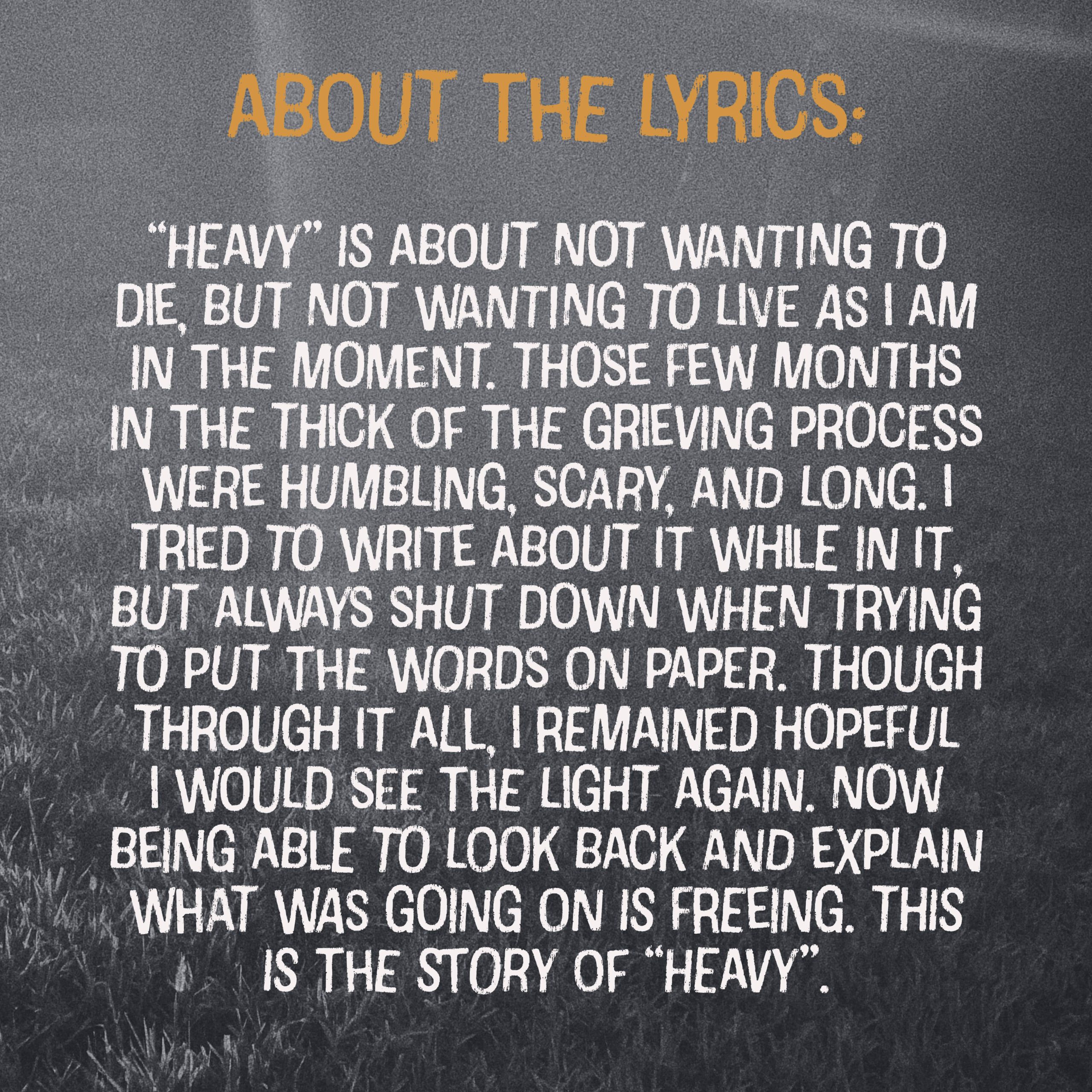 heavy about the lyrics heavy about the lyrics