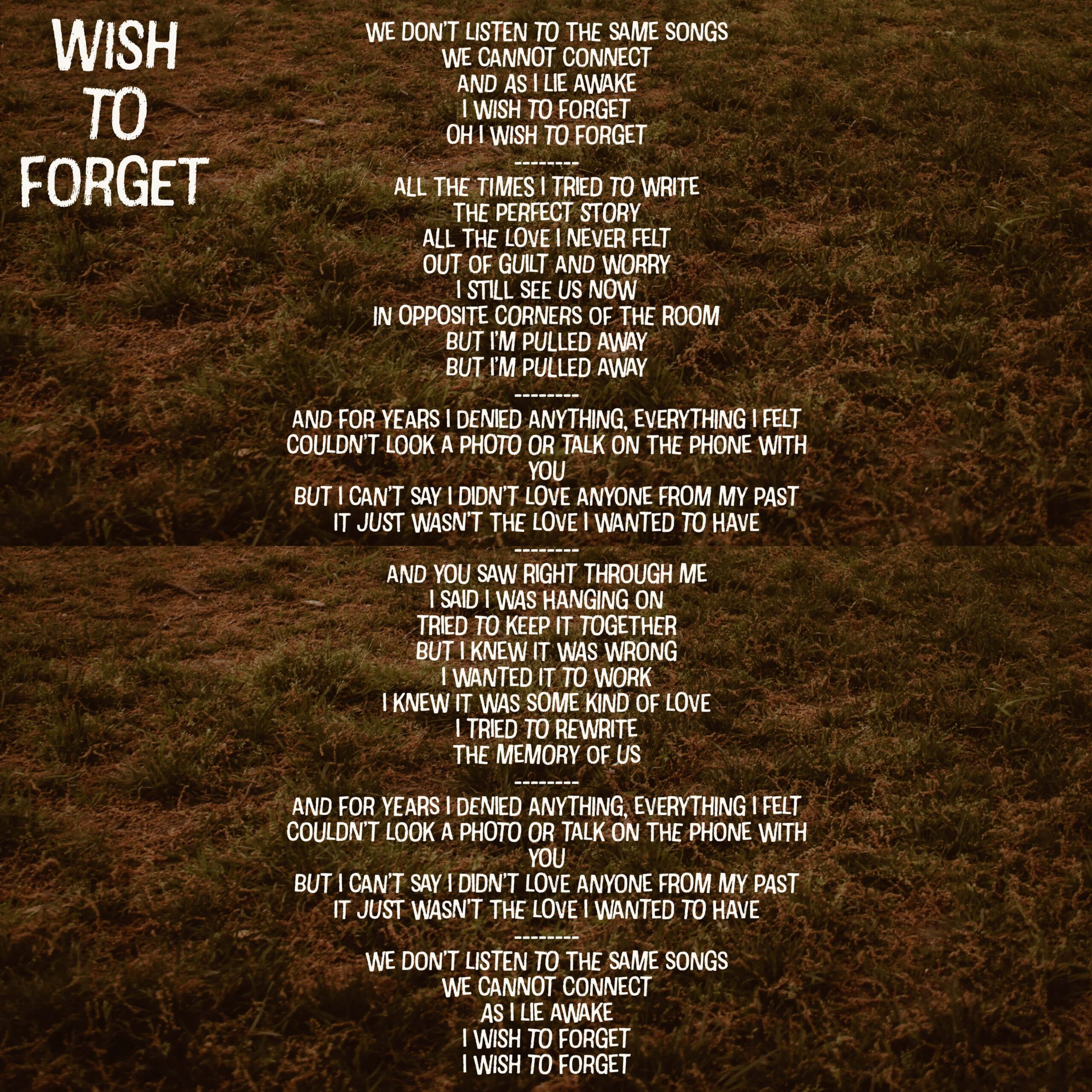 wish to forget lyrics wish to forget lyrics